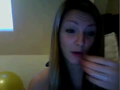 Petite web camera wench jams monster sextoy in her taut snatch